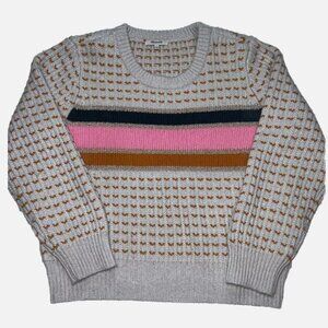 MADEWELL Barfield Striped Metallic Wool Alpaca Blend Sweater